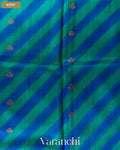 Ink Blue Lehariya Shibori Pure Raw Silk Handloom Saree — Body