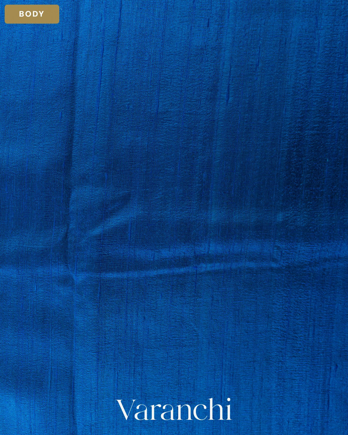 Royal Blue Pure Raw Silk Handloom Saree — Body