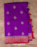 Purple Pure Raw Silk Handloom Saree — Full Saree