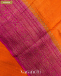 Deep Orange Pure Raw Silk Handloom Saree — Border