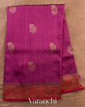 Wine Pure Raw Silk Handloom Saree — Full Saree