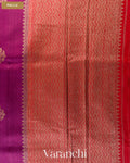 Wine Pure Raw Silk Handloom Saree — Pallu