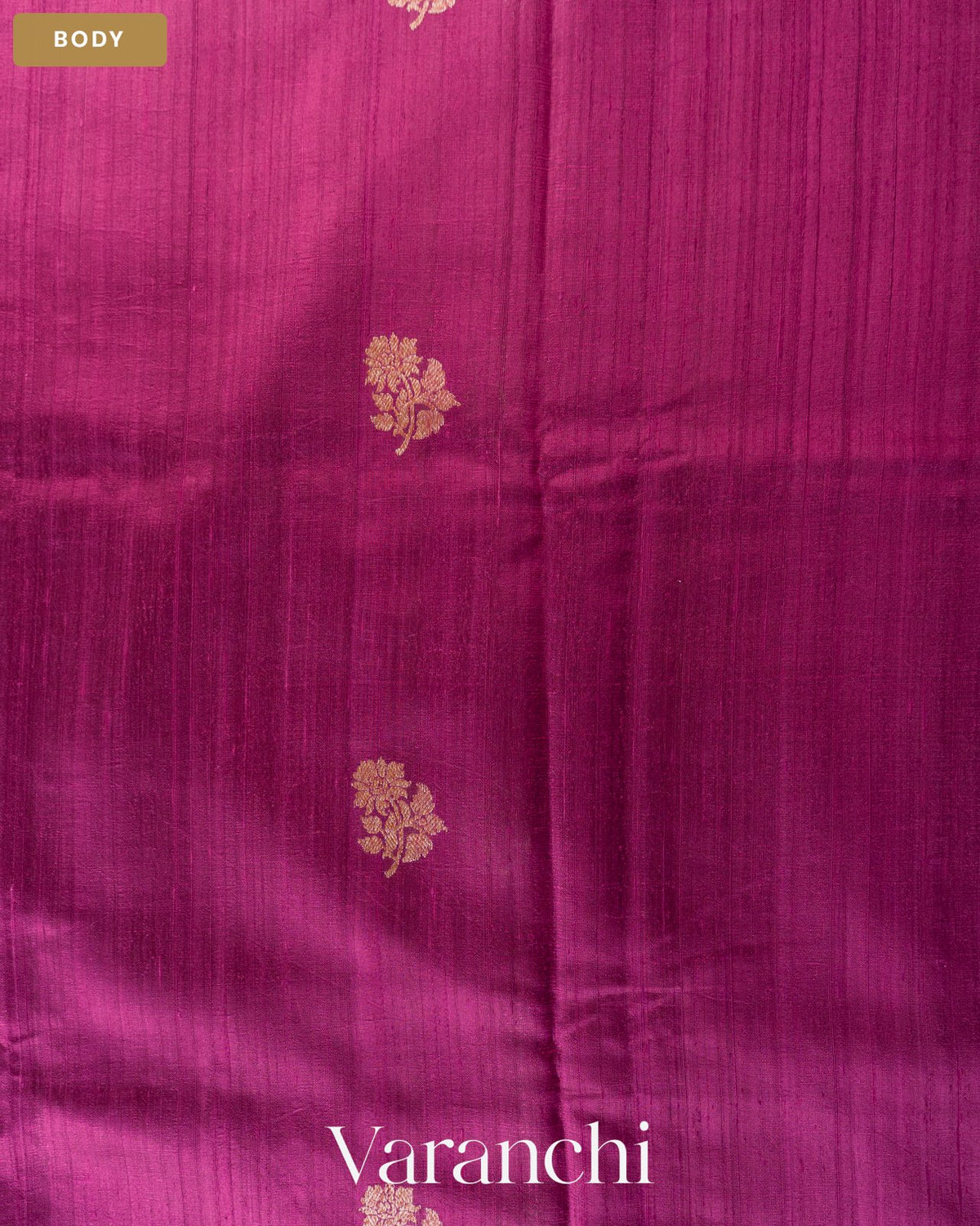 Wine Pure Raw Silk Handloom Saree — Body