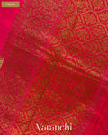 Magenta Tricolour Rangkaat Pure Raw Silk Handloom Saree — Pallu