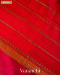 Magenta Tricolour Rangkaat Pure Raw Silk Handloom Saree — Blouse