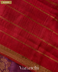 Wine Tricolour Rangkaat Pure Raw Silk Handloom Saree — Blouse