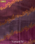 Wine Tricolour Rangkaat Pure Raw Silk Handloom Saree — Body