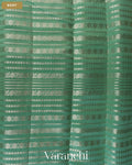 Sea Green Striped Pure Chiniya Silk Saree — Body