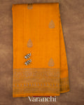 Turmeric Yellow Pure Raw Silk Handloom Saree — Full Saree
