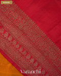 Turmeric Yellow Pure Raw Silk Handloom Saree — Blouse