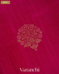 Rani Pink Borderless Pure Raw Silk Handloom Saree — Body