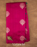 Rani Pink Borderless Pure Raw Silk Handloom Saree — Full Saree