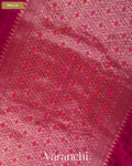 Rani Pink Borderless Pure Raw Silk Handloom Saree — Pallu