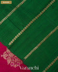 Rani Pink Borderless Pure Raw Silk Handloom Saree — Blouse