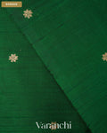 Bottle Green Pure Raw Silk Handloom Saree — Border