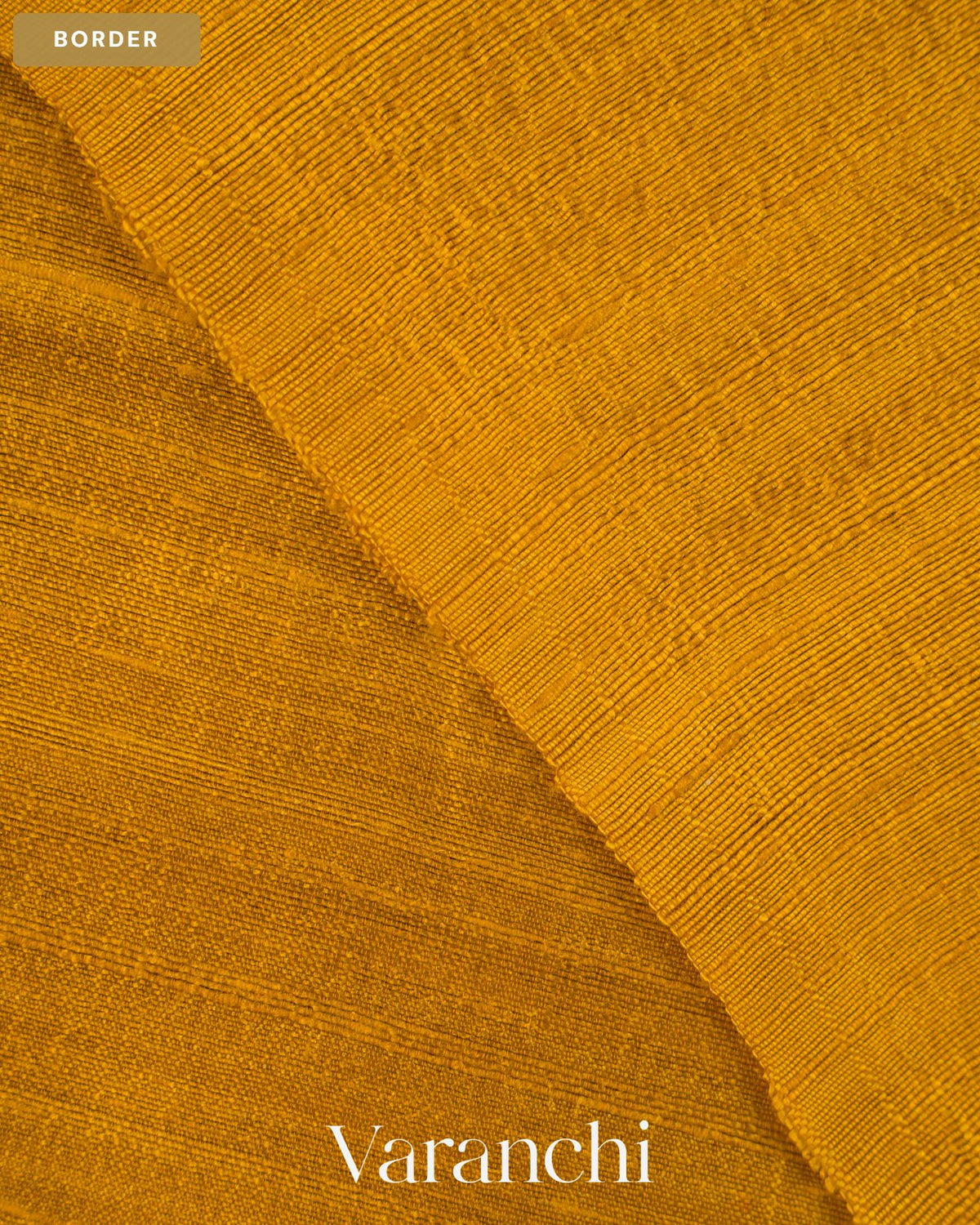 Turmeric Yellow Borderless Pure Raw Silk Handloom Saree — Border