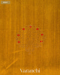 Turmeric Yellow Borderless Pure Raw Silk Handloom Saree — Body