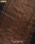 Black Pure Raw Silk Handloom Saree — Pallu
