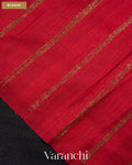 Black Pure Raw Silk Handloom Saree — Blouse