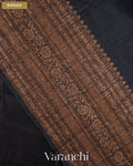 Black Pure Raw Silk Handloom Saree — Border