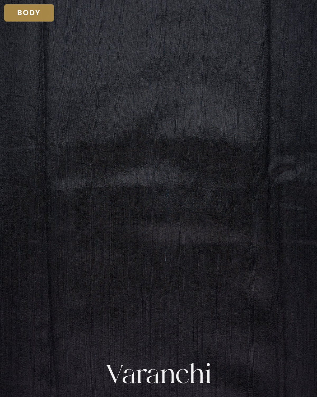 Black Pure Raw Silk Handloom Saree — Body