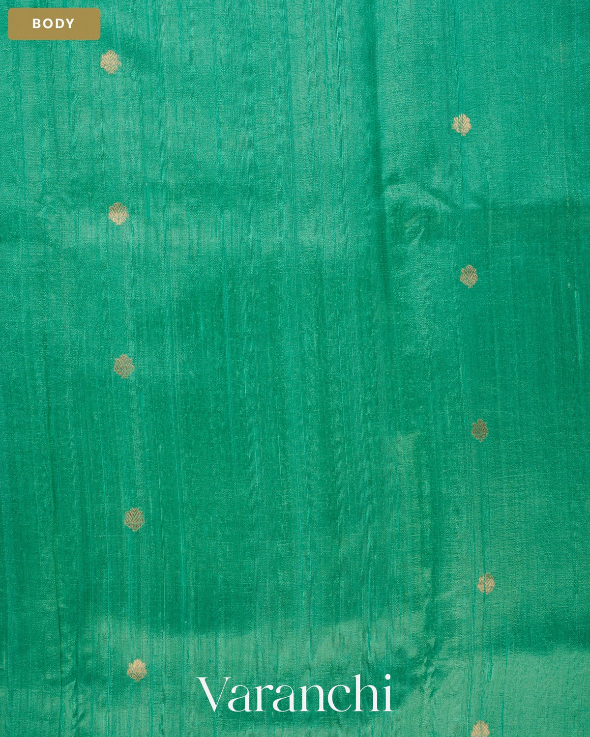 Aqua Green Pure Raw Silk Handloom Saree — Body