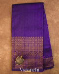 Violet Purple Pure Raw Silk Handloom Saree — Full Saree
