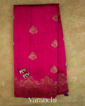 Deep Magenta Pure Raw Silk Handloom Saree — Full Saree