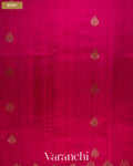 Deep Magenta Pure Raw Silk Handloom Saree — Body