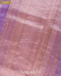 Lavender Pure Raw Silk Handloom Saree — Pallu