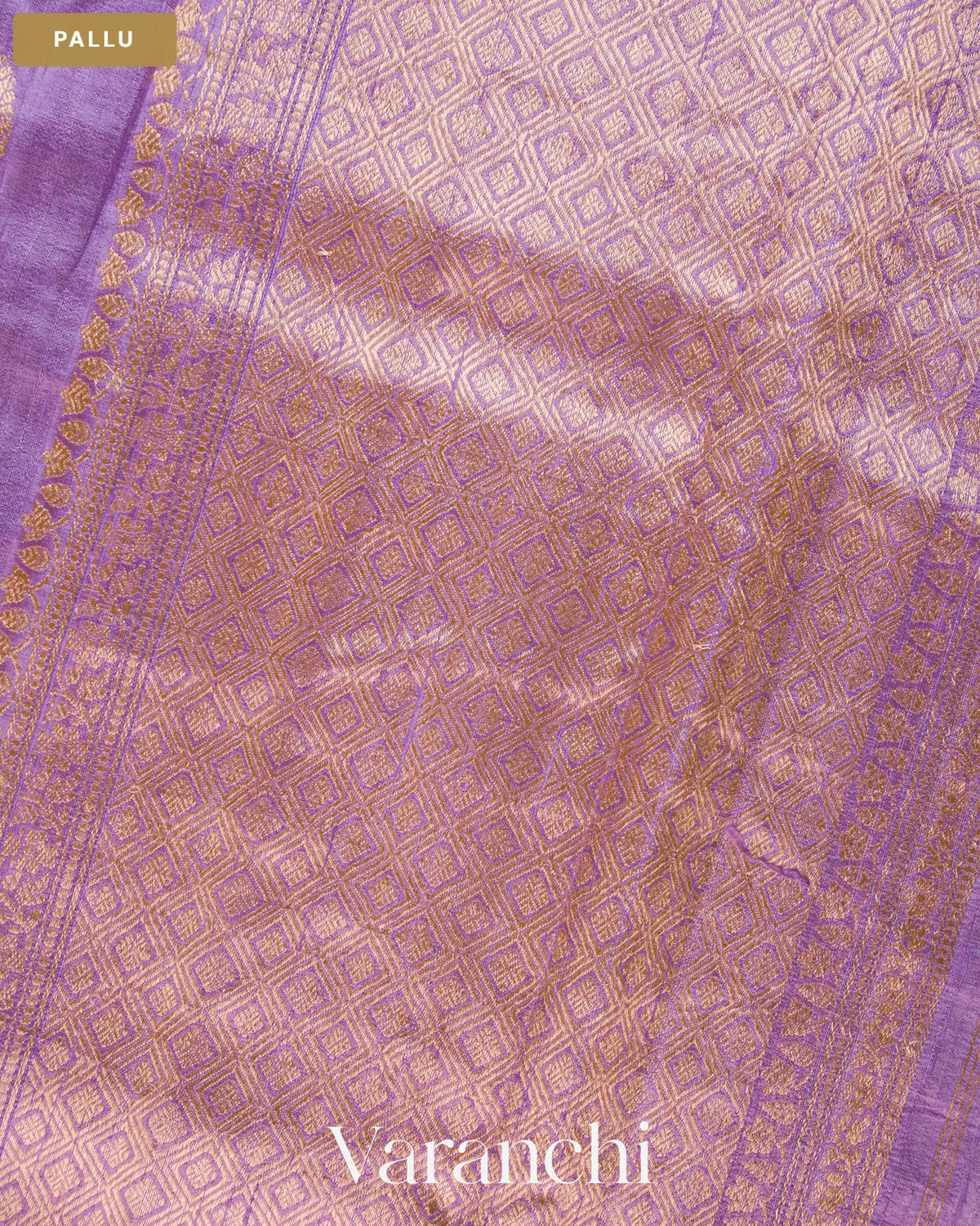Lavender Pure Raw Silk Handloom Saree — Pallu