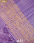 Lavender Pure Raw Silk Handloom Saree — Border