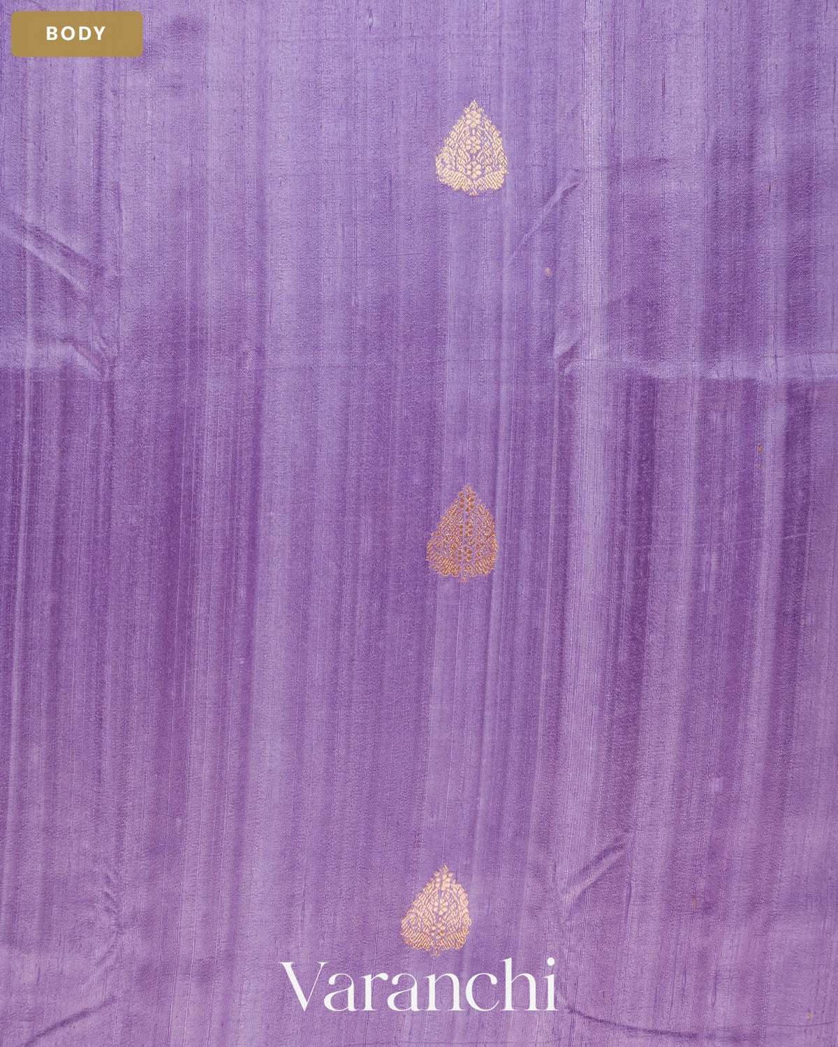 Lavender Pure Raw Silk Handloom Saree — Body