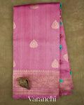 Baby Pink Pure Raw Silk Handloom Saree — Full Saree
