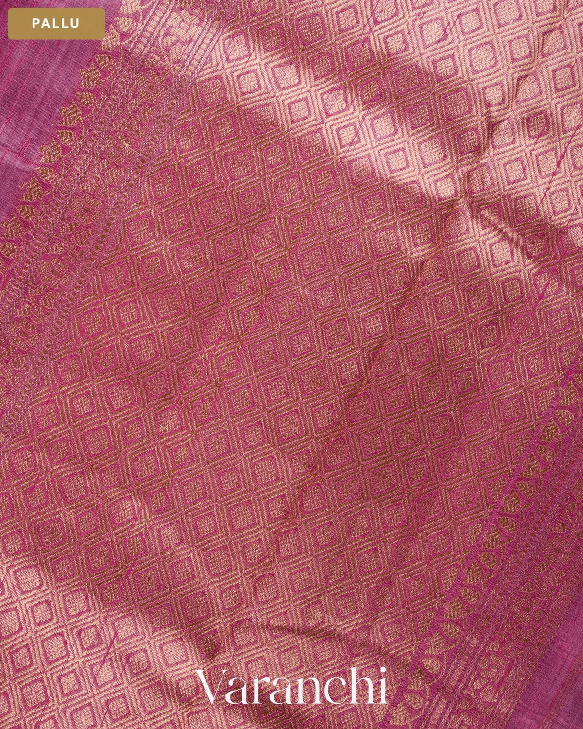 Baby Pink Pure Raw Silk Handloom Saree — Pallu