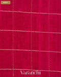Rani Pink Checkered Pure Raw Silk Handloom Saree — Body