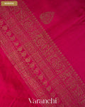 Rani Pink Pure Raw Silk Handloom Saree — Border