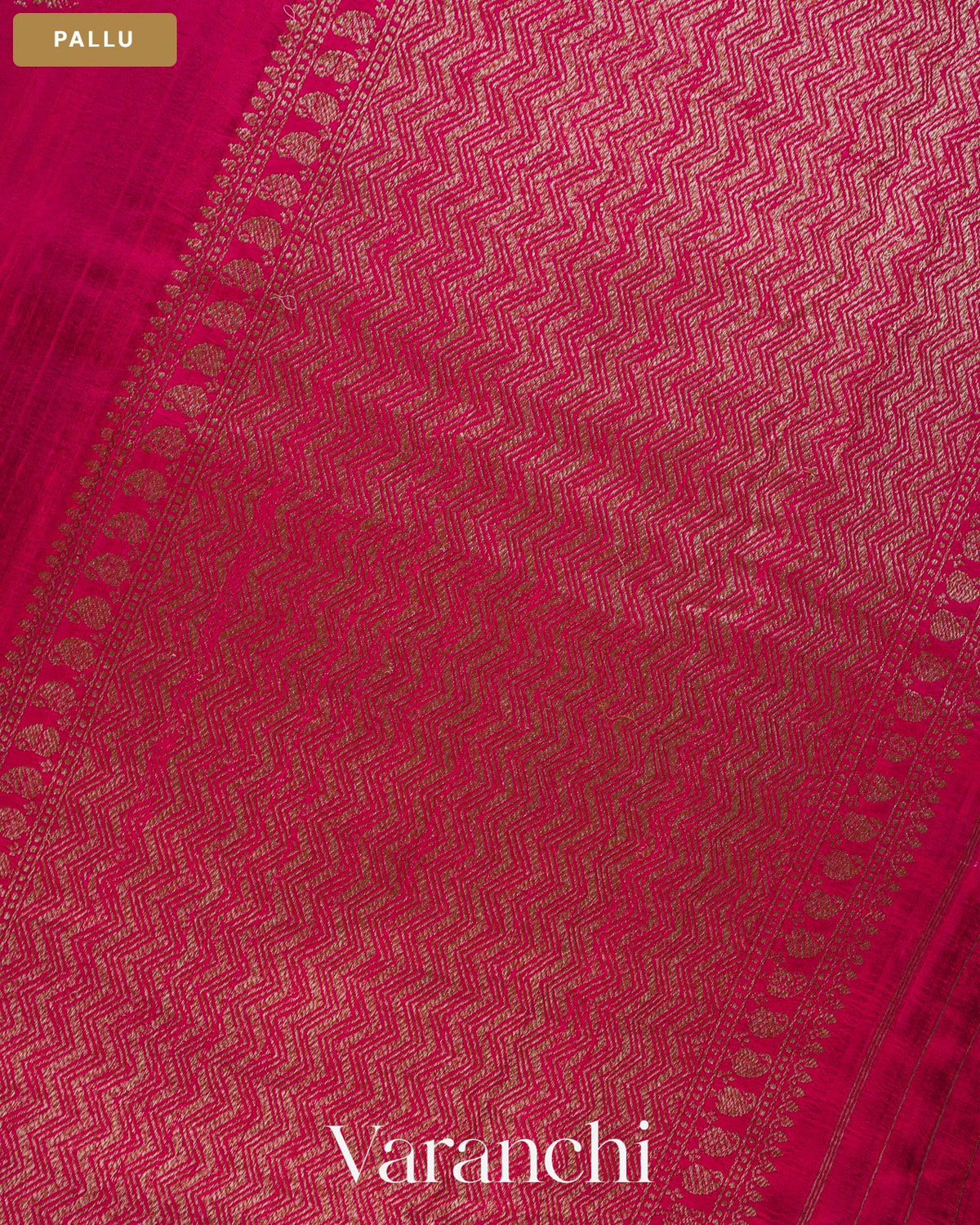 Rani Pink Pure Raw Silk Handloom Saree — Pallu