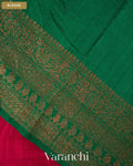 Rani Pink Pure Raw Silk Handloom Saree — Blouse