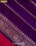 Magenta Pink Pure Raw Silk Handloom Saree — Blouse