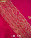 Magenta Pink Pure Raw Silk Handloom Saree — Border