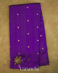 Deep Violet Borderless Pure Raw Silk Handloom Saree — Full Saree