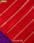 Deep Violet Borderless Pure Raw Silk Handloom Saree — Blouse