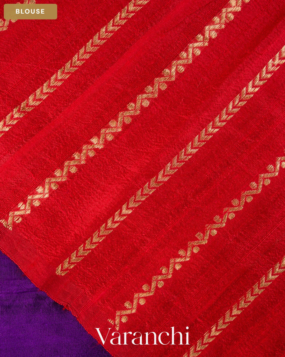 Deep Violet Borderless Pure Raw Silk Handloom Saree — Blouse
