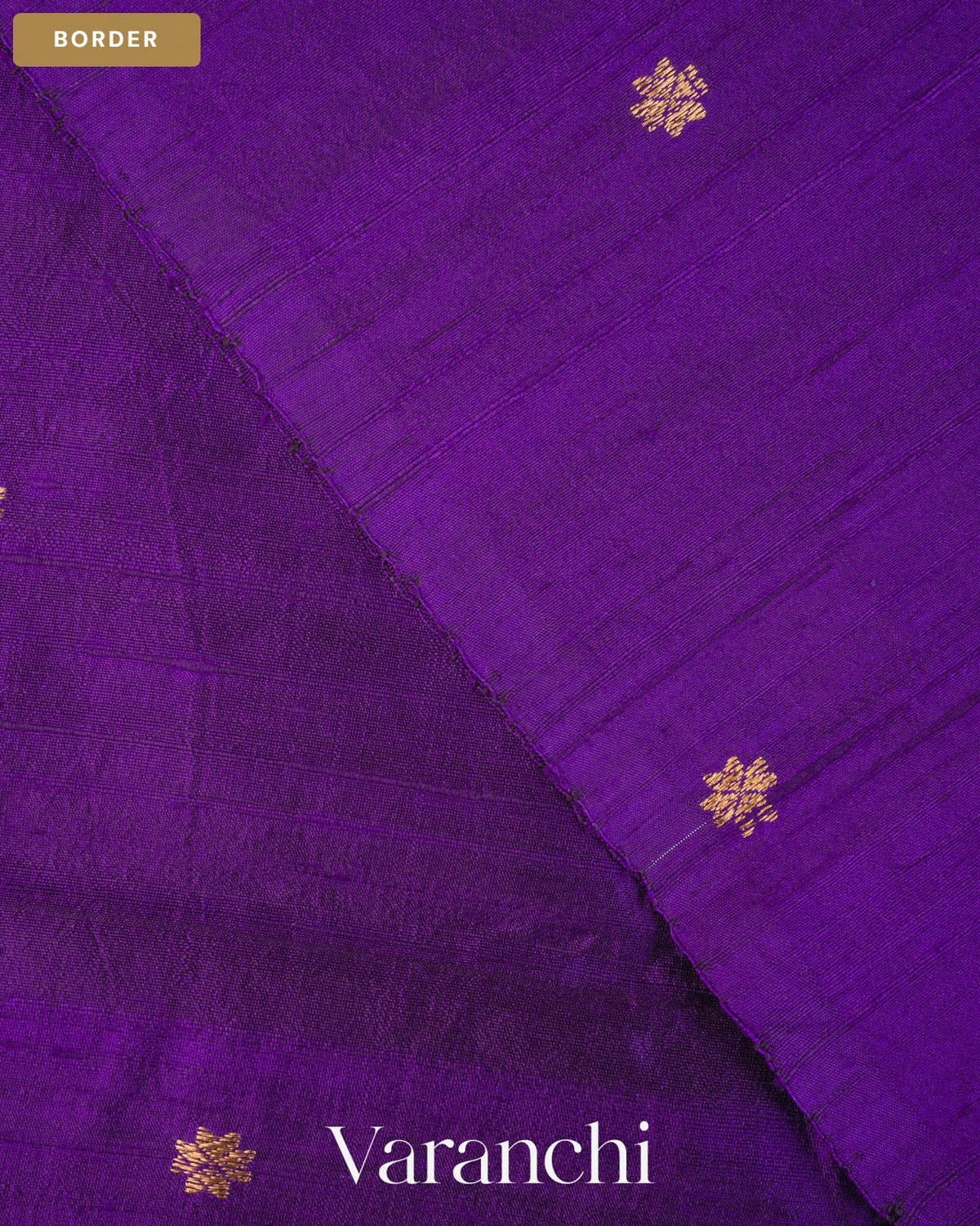 Deep Violet Borderless Pure Raw Silk Handloom Saree — Border