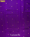 Deep Violet Borderless Pure Raw Silk Handloom Saree — Body
