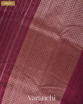 Burgundy Striped Pure Raw Silk Handloom Saree — Pallu