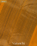 Turmeric Yellow Striped Pure Raw Silk Handloom Saree — Pallu