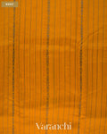 Turmeric Yellow Striped Pure Raw Silk Handloom Saree — Body