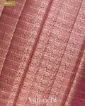 Mauve Pink Checkered Pure Chiniya Silk Saree — Pallu